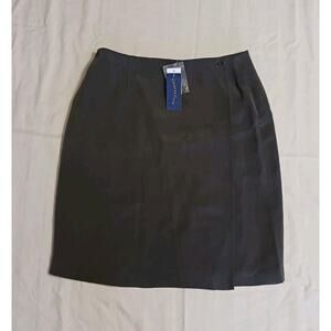 Charter Club Women's Size 14 Greenish Brown Midi Wrap Skirt 100% Silk NWT $65